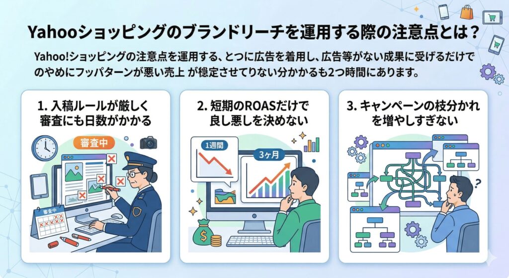 Yahoo!ショッピングのブランドリーチを運用する際の注意点とは?