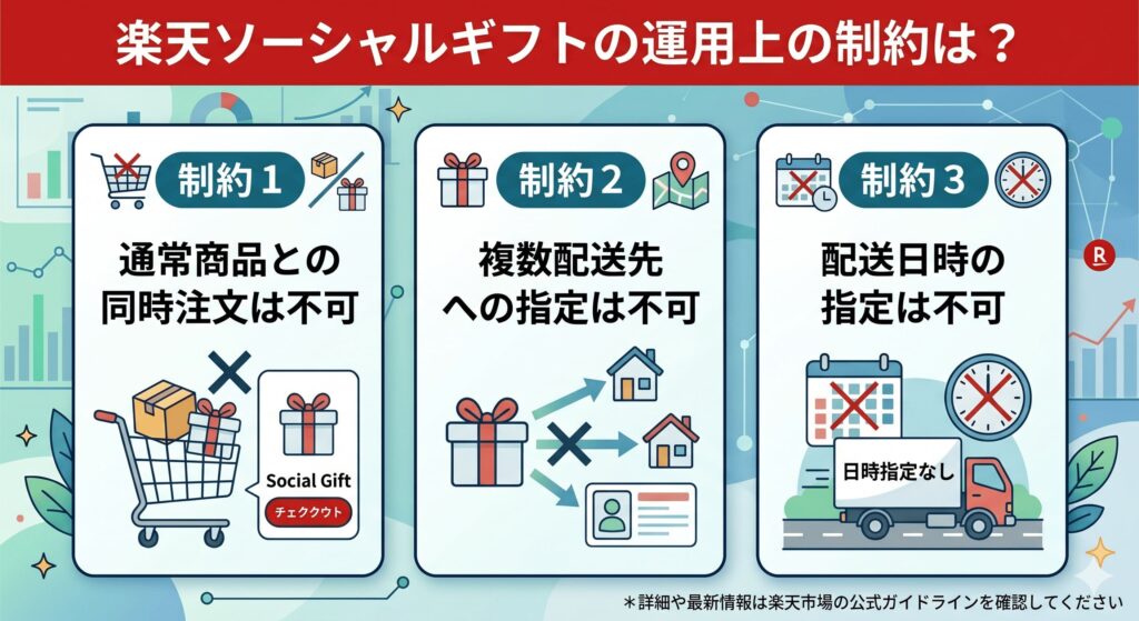楽天ソーシャルギフトの運用上の制約は？