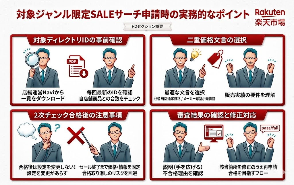 対象ジャンル限定SALEサーチ申請時の実務的なポイント