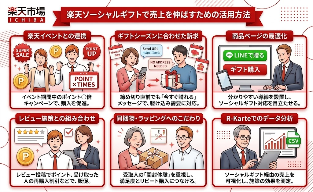 楽天ソーシャルギフトで売上を伸ばすための活用方法