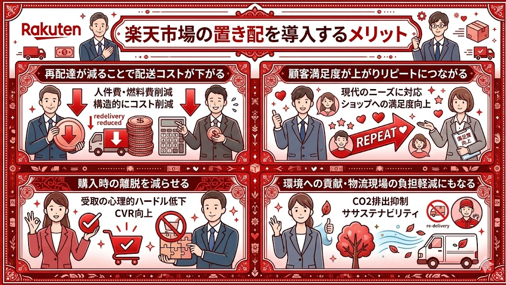 楽天市場の置き配を導入するメリット