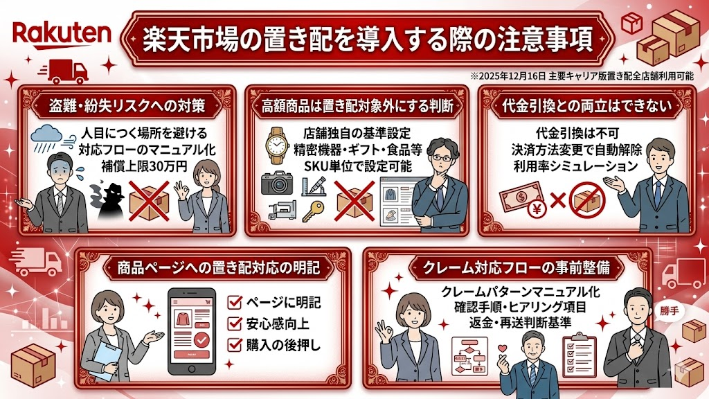 楽天市場の置き配を導入する際の注意事項