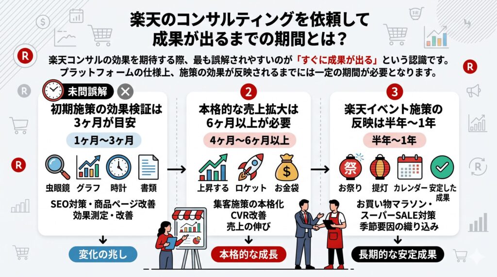 楽天のコンサルティングを依頼して成果が出るまでの期間とは?