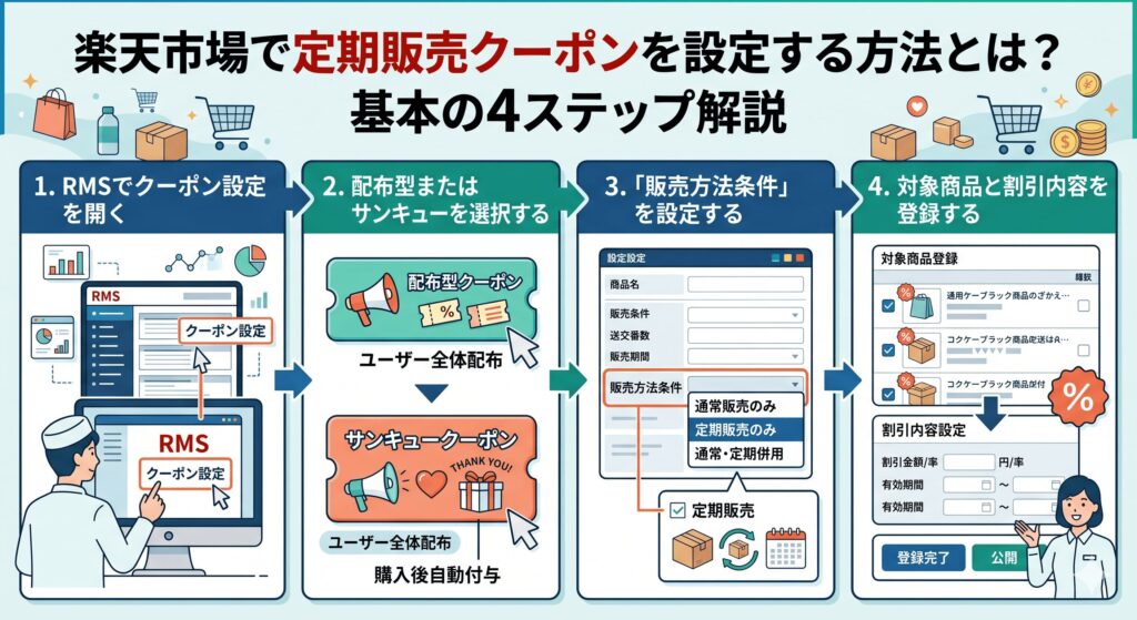 楽天市場で定期販売クーポンを設定する方法とは？