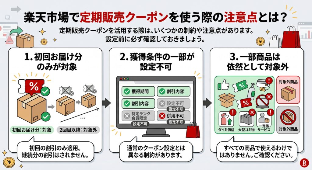 楽天市場で定期販売クーポンを使う際の注意点とは？