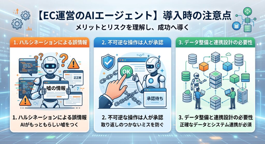 EC運営のAIエージェント導入の注意点とは？