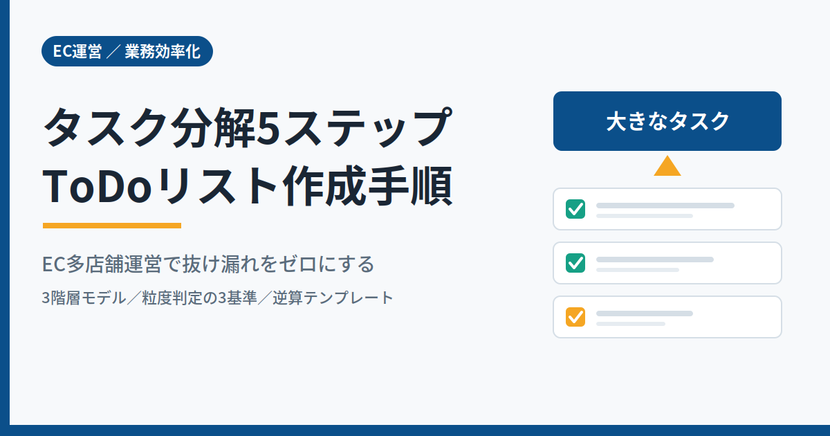 タスク分解5ステップ｜EC多店舗運営のToDoリスト作成手順