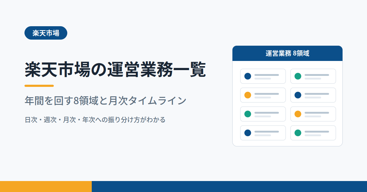楽天市場の運営業務一覧｜年間を回す8領域と月次タイムライン